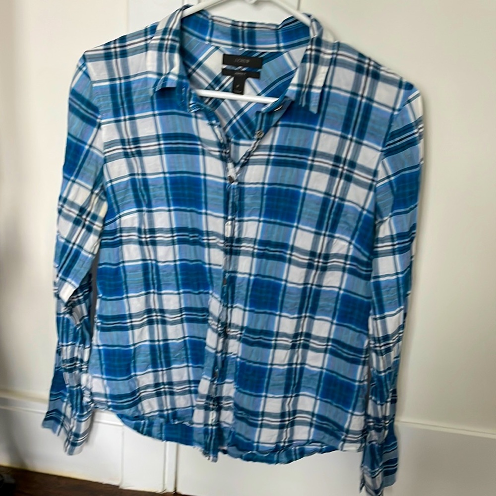Jcrew plaid long sleeve button down